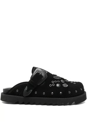 Toga Virilis buckle-embellished suede mules - Black