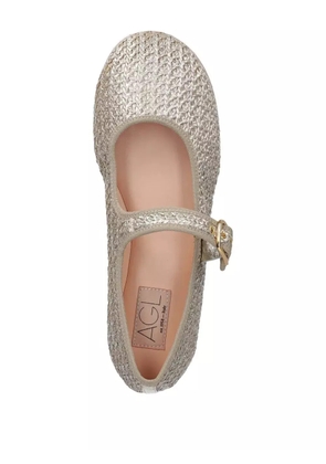 AGL buckle-fastening ballet flats - Gold