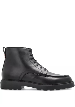 Bally lace-up leather biker boots - Black