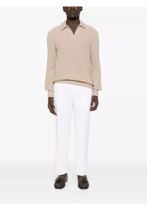 PT Torino straight-leg cotton-blend trousers - White