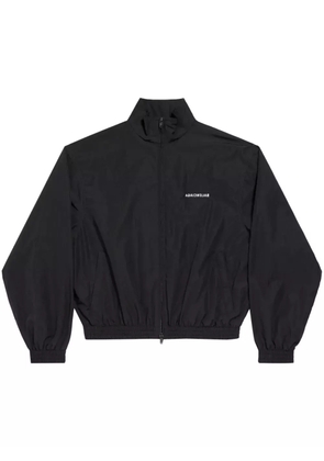 Balenciaga mirrored logo-print track jacket - Black