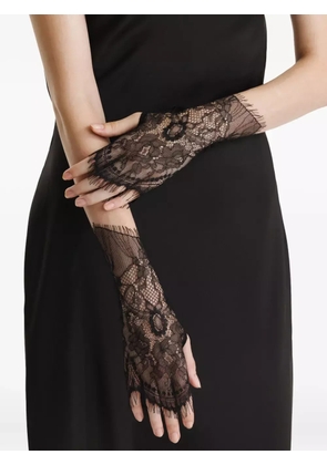 2310 STUDIO lace-trimmed fingerless gloves - Black