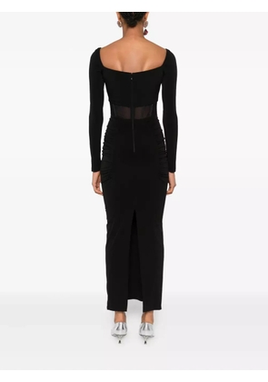 NISSA long-sleeve midi dress - Black