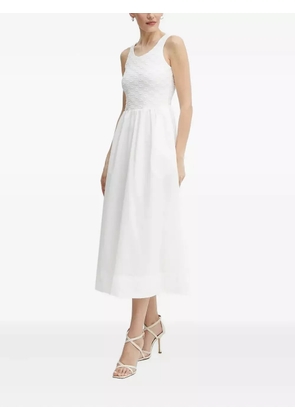 Bardot embroidered-bodice midi dress - White
