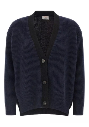 Alberto Biani ribbed two-tone cardigan - Blue