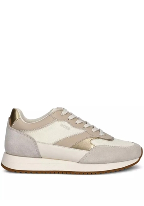 BOSS suede-leather panel sneakers - Neutrals