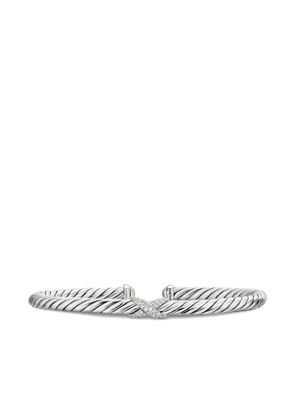 David Yurman sterling-silver Cable Flex X Station diamond bangle