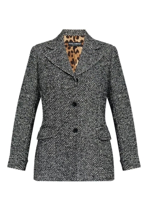 Dolce & Gabbana flap-pockets tweed jacket - Grey