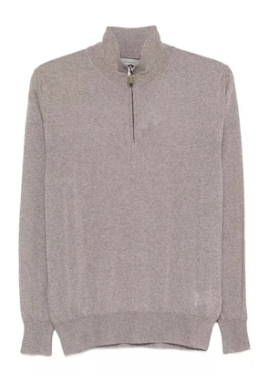 Canali high-neck zip-up sweater - Neutrals