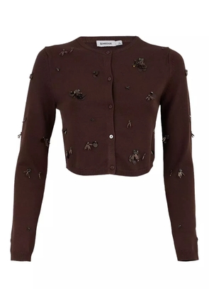 Simkhai Zadie embellished cropped cardigan - Brown