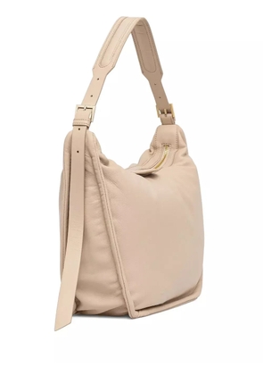 GUESS USA zip-top leather shoulder bag - Neutrals