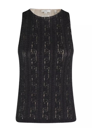 Vince lace-pattern vest - Black