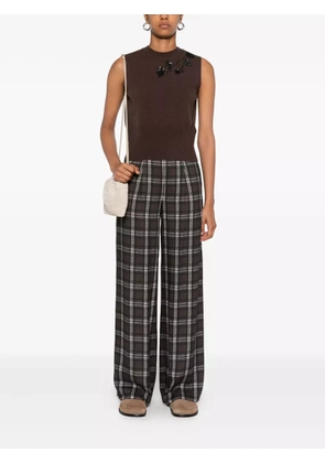 ERMANNO FIRENZE pleated checked trousers - Brown