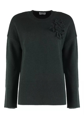 P.A.R.O.S.H. flower-embellished ribbed sweater - Green