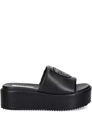 Blauer embellished platform slides - Black