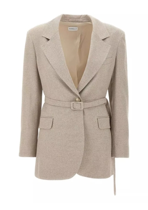 Marella narrow-lapel belted blazer - Neutrals