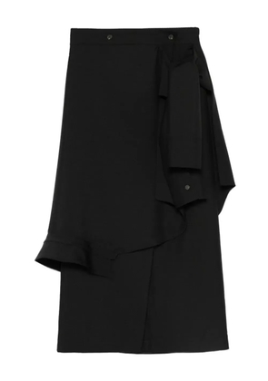 Róhe ruffled asymmetric midi skirt - Black