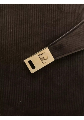 Ferragamo corduroy clasp tote bag - Brown
