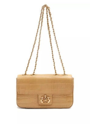 Isla Anne crocodile-embossed shoulder bag - Neutrals
