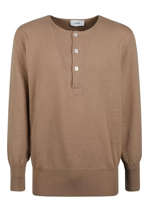 Lardini button-placket sweater - Brown