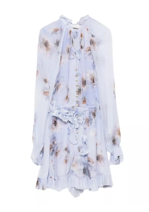 ZIMMERMANN floral ruffled playsuit - Purple