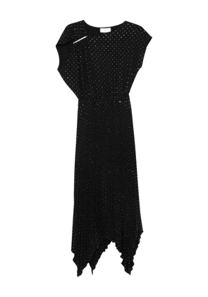 NISSA embellished asymmetric midi dress - Black