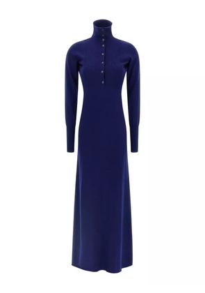 TOM FORD ribbed-knit polo maxi dress - Blue