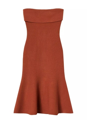 TWINSET strapless flared midi dress - Brown