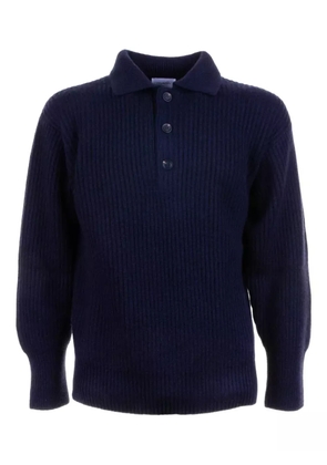 Malo ribbed polo sweater - Blue
