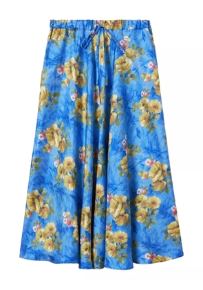 La DoubleJ drawstring floral-print skirt - Blue
