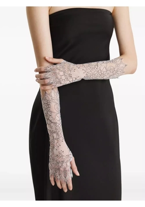 2310 STUDIO lace-detailed gloves - White