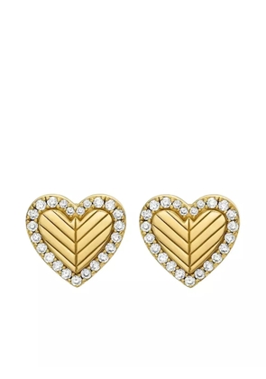 Emporio Armani crystal-embellished heart earrings - Gold