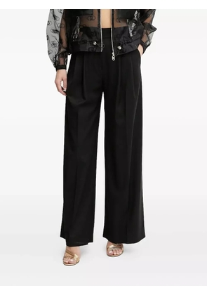 Just Cavalli logo-plaque wide-leg trousers - Black
