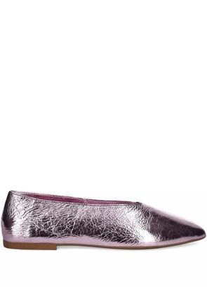 Jeffrey Campbell metallic-effect leather ballet flats - Purple