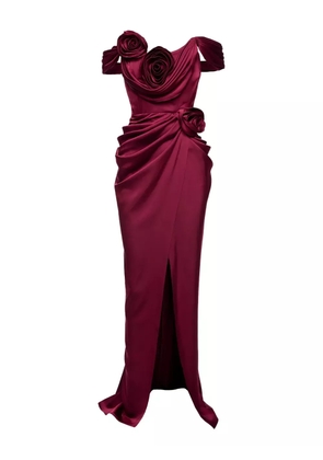 Ana Radu rose-embellishment maxi dress - Red