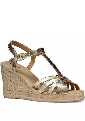 Geox 95mm Gelsa T-strap wedge espadrilles - Gold