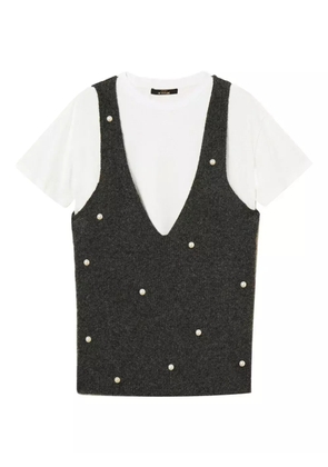 TWINSET embellished V-neck T-shirt - Grey