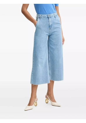 BOSS cropped raw-cut jeans - Blue