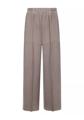 Issey Miyake pleated wide-leg trousers - Brown