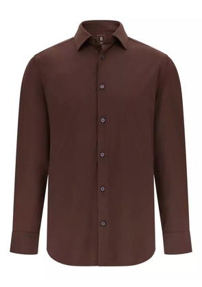 Boggi Milano tokyo-collar stretch-nylon shirt - Brown