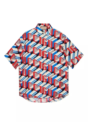 Gucci logo-print silk shirt - White