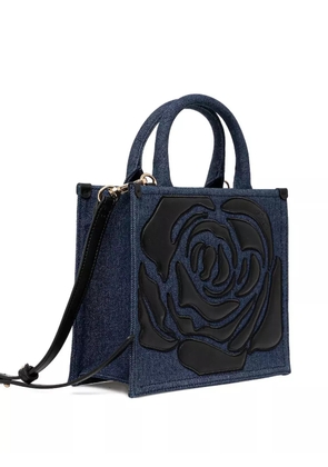 Blugirl rose-applique denim tote bag - Blue