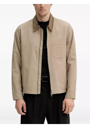 SAMSOE SAMSOE corduroy-collar zip-front jacket - Brown