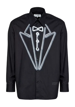 MM6 Maison Margiela tuxedo-print long-sleeves shirt - Black