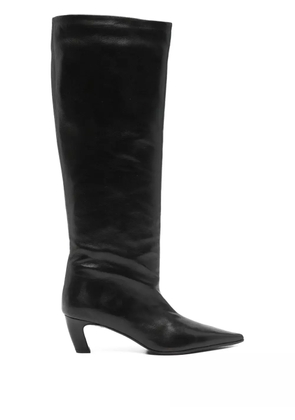 Thea Mika 60mm pointed-toe calf-leather boots - Black