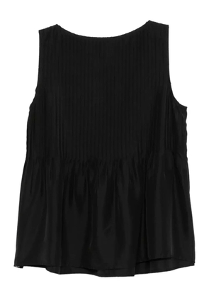 Eileen Fisher pleated silk top - Black