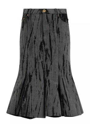 Roberto Cavalli striated-effect midi skirt - Black