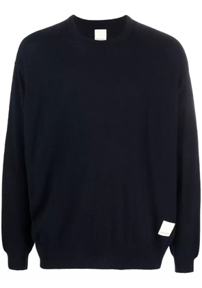 Emporio Armani logo-patch fine-knit jumper - Blue