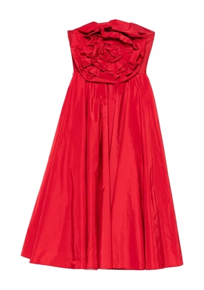 NISSA rose-embellished strapless midi dress - Red