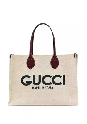 Gucci logo-print canvas tote bag - Neutrals